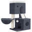 Cat Tree, 82 cm Cat Tower for Indoor Cats, Multi-Level Tree with Two Comfy Condos, a Soft Platform, Basket, Sisal Scratching Post, Scratching Board, Pompoms -1061738361