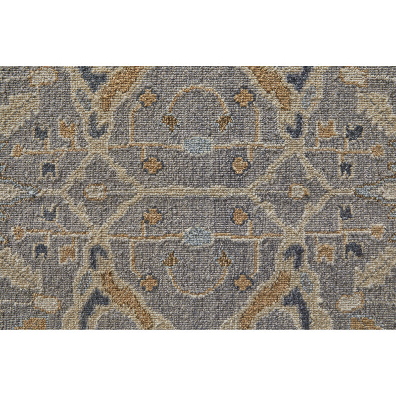 Corbitt Wool Oriental Area Rug in Gray, Rectangle 2' x 3'