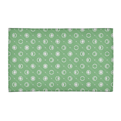 Tapis vert/blanc lune phases