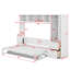 Lit escamotable double avec tiroirs et garde-robe-114350009