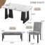 Ensemble de table de salle à manger 6 pièces, table de salle à manger avec 4 chaises rembourrées et 1 banc-824630763-824630762