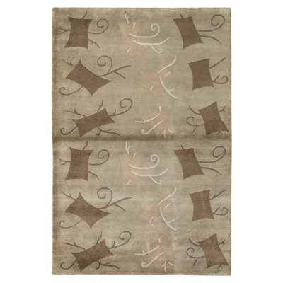 High-Quality Hand-Knotted Light Green Area Rug