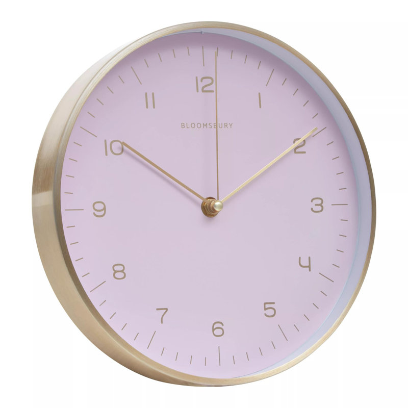 Culler Metal Wall Clock, Gold/Pink