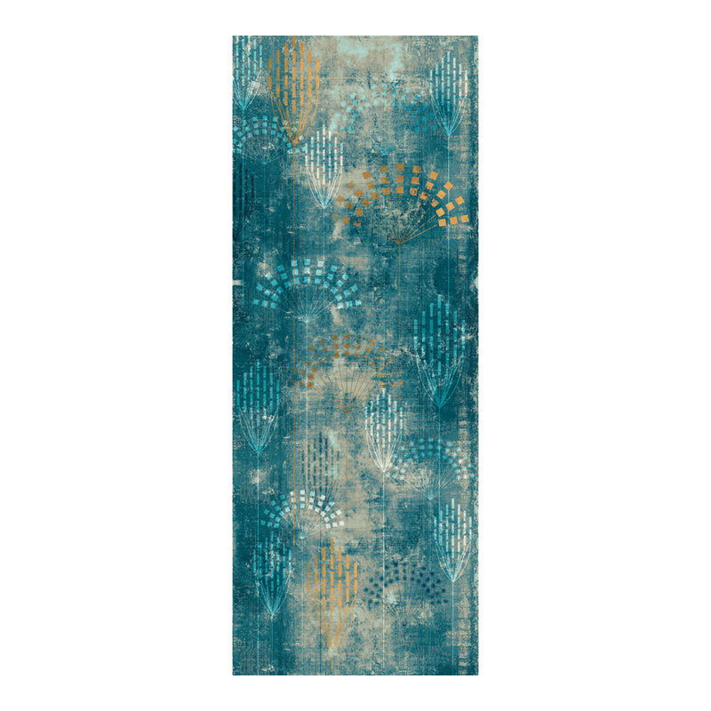 Zabel 2.6m x 1m Matte Paste the Wall Mural, Blue/Gold