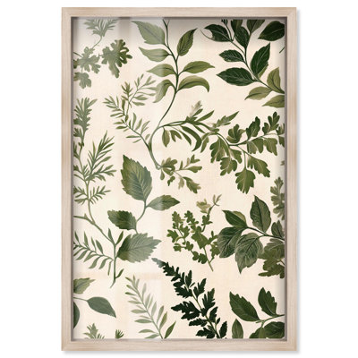 Décoration murale florale Olive Sprigs II par Art Remedy, cadre blond, 37 x 55