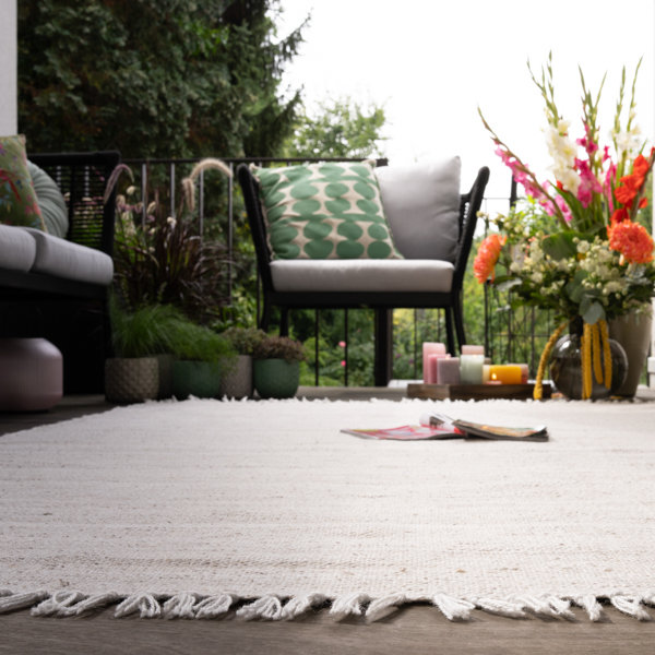 Nador Striped Area Rug, Ivory, Rectangle 160 x 230cm
