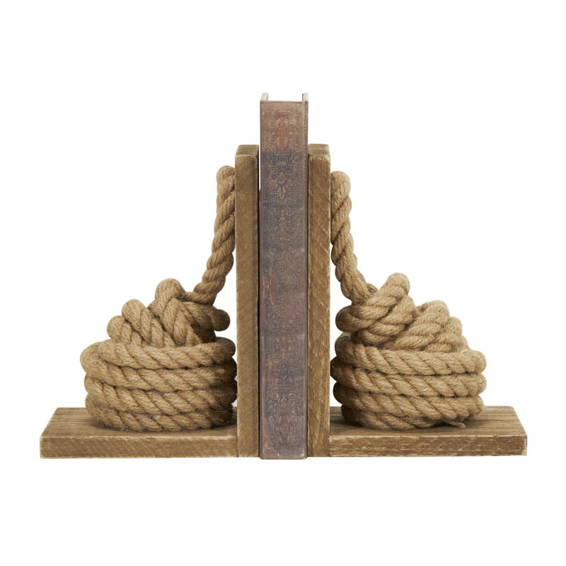 Wood Rope Knot Bookends