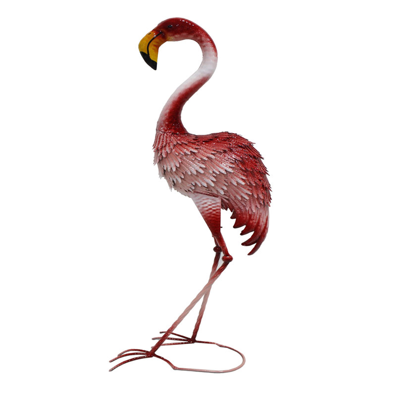 Statue de jardin extérieur flamant rose
