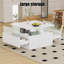 Alpena 78cm Square Coffee Table with RGB LED Lighting & Storage Drawers-899351916