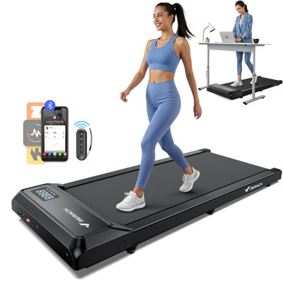 MERACH Under Desk Walking Pad, 265 lb Capacity, 2.25 HP Low Noise with LED Display for Home and Office