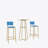  Bar table and chairs three piece set, frame, sponge made seat cushions and backrests, bar table with storage function-1297698840