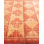 Tapis orange / jaune en laine noué à la main de conception unique 6 pi x 8 pi 9 po New Age