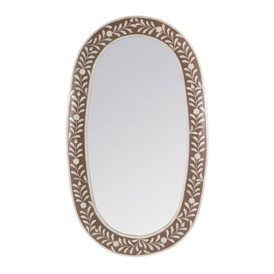 Trubadur Bone Inlay Oval Wall Mirror