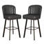 30" Swivel Counter Height Bar Stools with Backs, Kitchen Island Stools with Channel-Tufted Shell Back, Padded Seat and Metal Legs with Footrest-1502959241-1507673925-1507673921