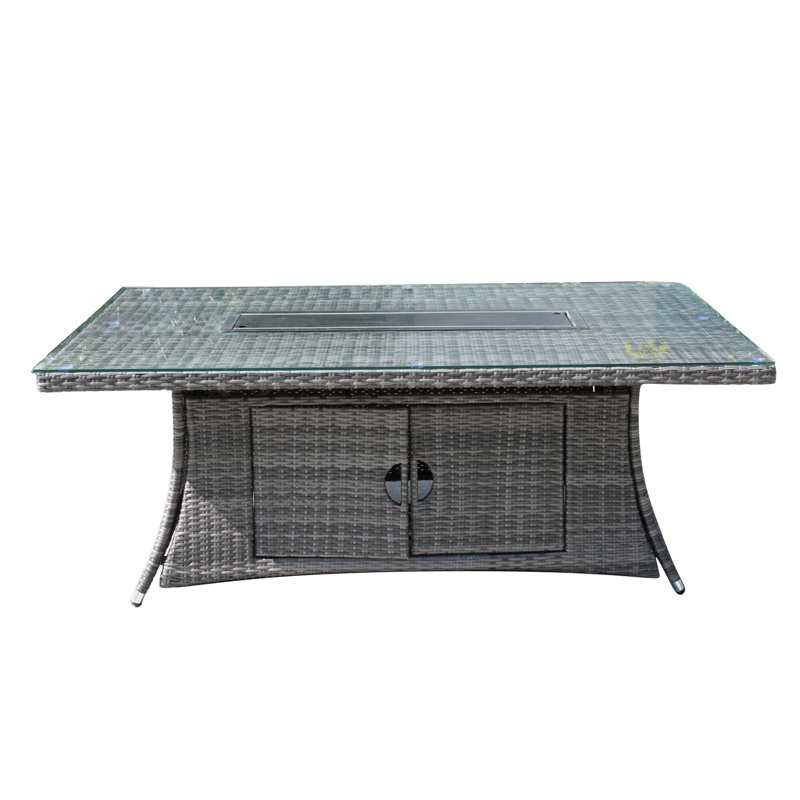 Table de foyer rectangulaire 6 places, Gris