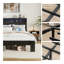 Cadre de lit très grand, cadre de lit plateforme en bois avec tête de lit à DEL avec rangement et 2 ports USB, silencieux, aucun sommier nécessaire et outil d'assemblage facile, grand rangement sous le lit, noir foncé-1745123185-1745123196