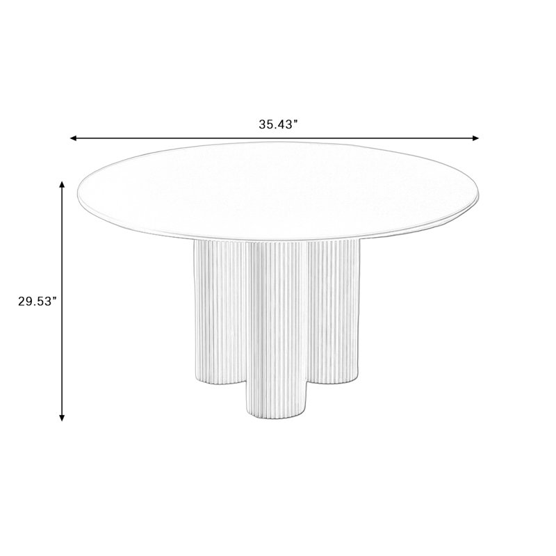 Table de salle à manger Modern Modern, H 29,53 po x L 35,43 po x l 35,43 po