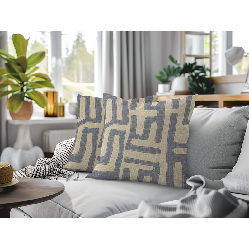 Coussin intérieur / extérieur Tiwa, Gris, 18 x 18