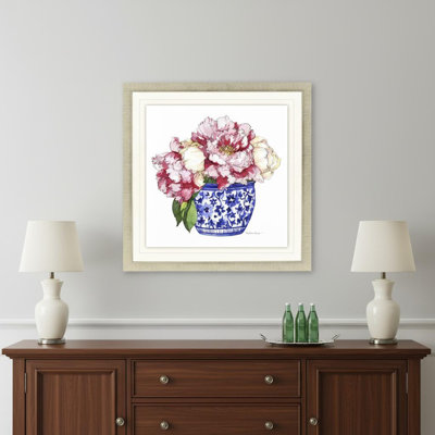 «Pretty Petals I», impression encadrée dorée