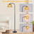 Alexcya 63'' Black Rattan Arched Floor Lamp with Remote Control and Dimmable Bulb Included