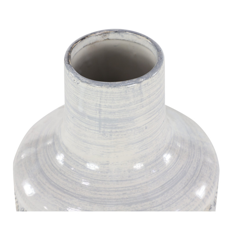 Vase de table rond en céramique, H 14,15 po x l 7,65 po x P 7,60 po