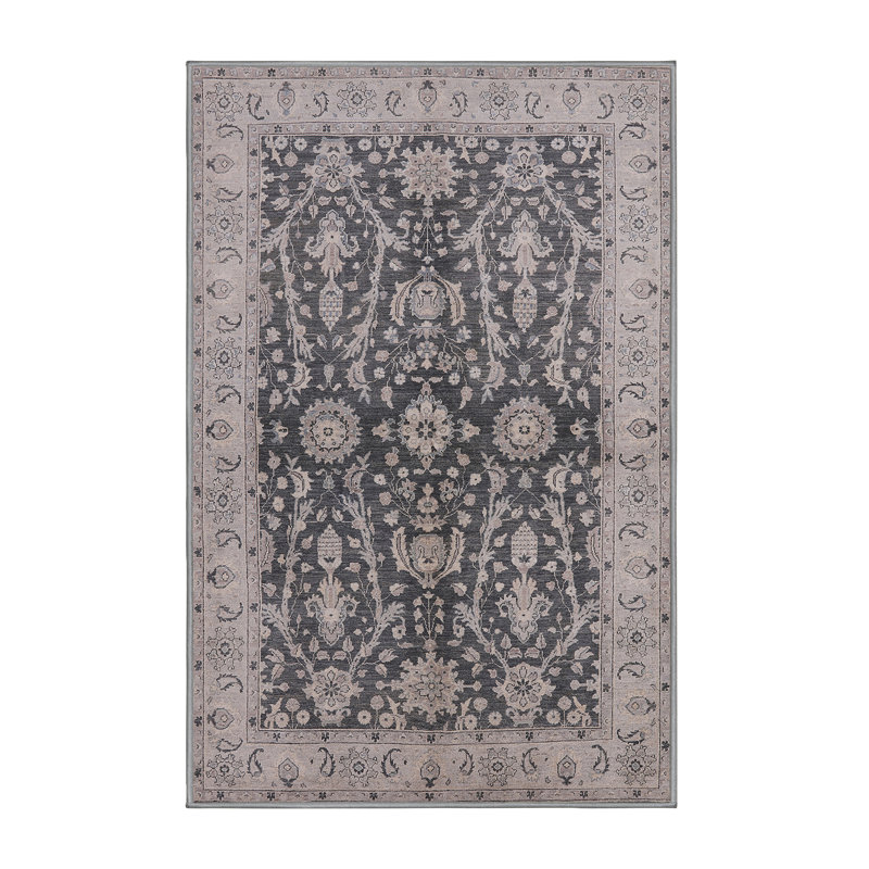 Tapis oriental noir / beige Magar, Rectangle 5 pi x 7 pi