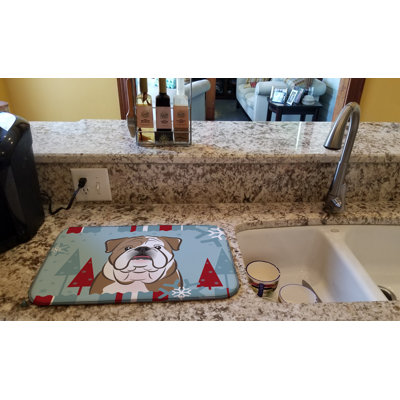 Tapis de séchage bouledogue anglais winter fêtes