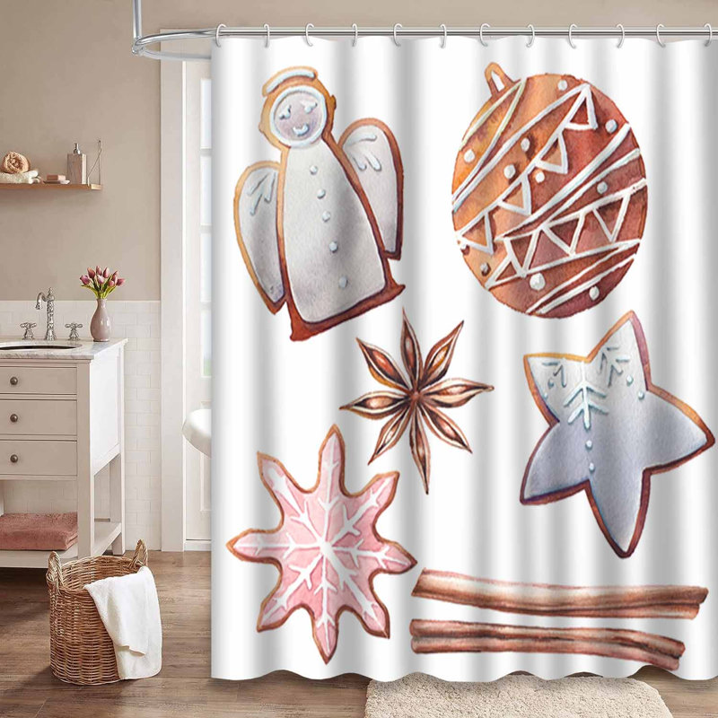 Rideau de douche blanc imperméable, rideaux de douche pour la salle de bain avec 12 crochets, 72" L x 72" W