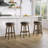 Carstens Wood Backless Adjustable Height Swivel Stool With Round Seat, Light Walnut With Chocolate Brown