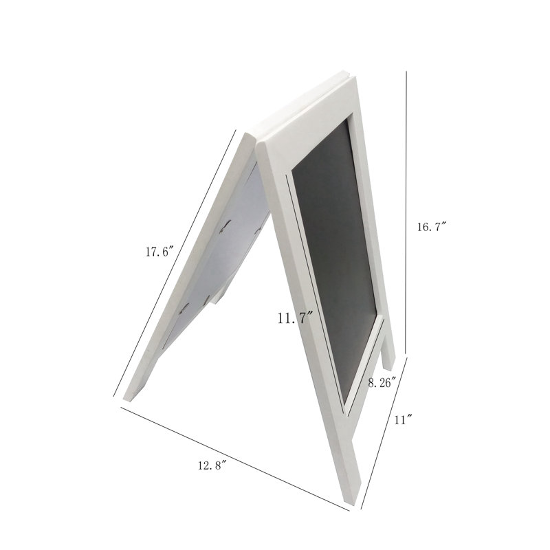 Latitude Run®® 8.3 X 11.7" Double Sided Coutertop Sign Holder A Frame Wood Chalkboard For Wedding Or Small Business White 4C4DB83AEE6746AD88E2CA689B73A0DF