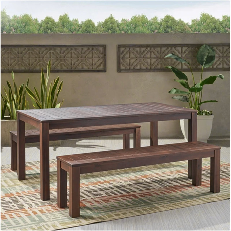 Table et banc d'extérieur pour cour