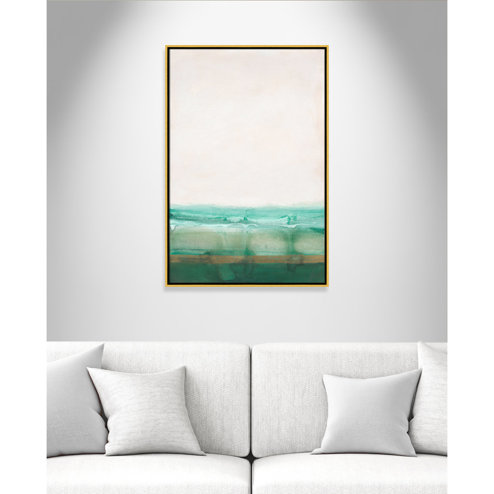 Franke "Emerald Shores" Print by Filippo Ioco, Gold Framed Canvas, 37.5" H x 25.5" W x 2" D