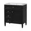 Meuble-lavabo de 30 po avec lavabo supérieur, meuble-lavabo moderne avec 2 tiroirs et tiroir escamotable, meuble-lavabo simple