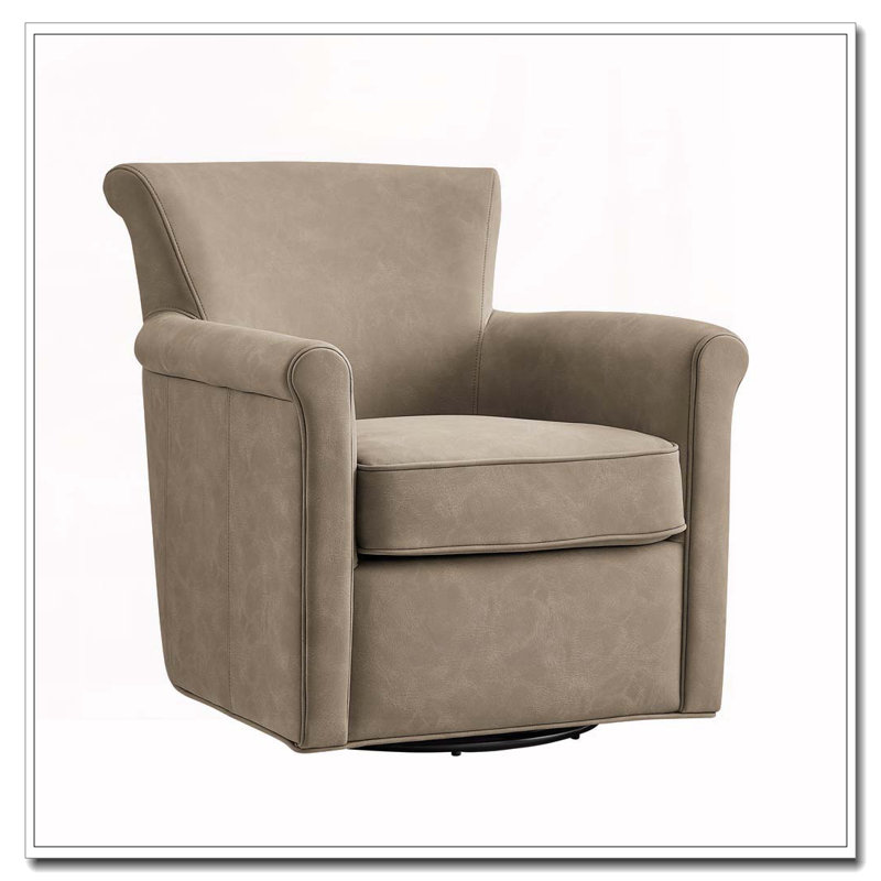 Fauteuil d'appoint pivotant en similicuir, Taupe