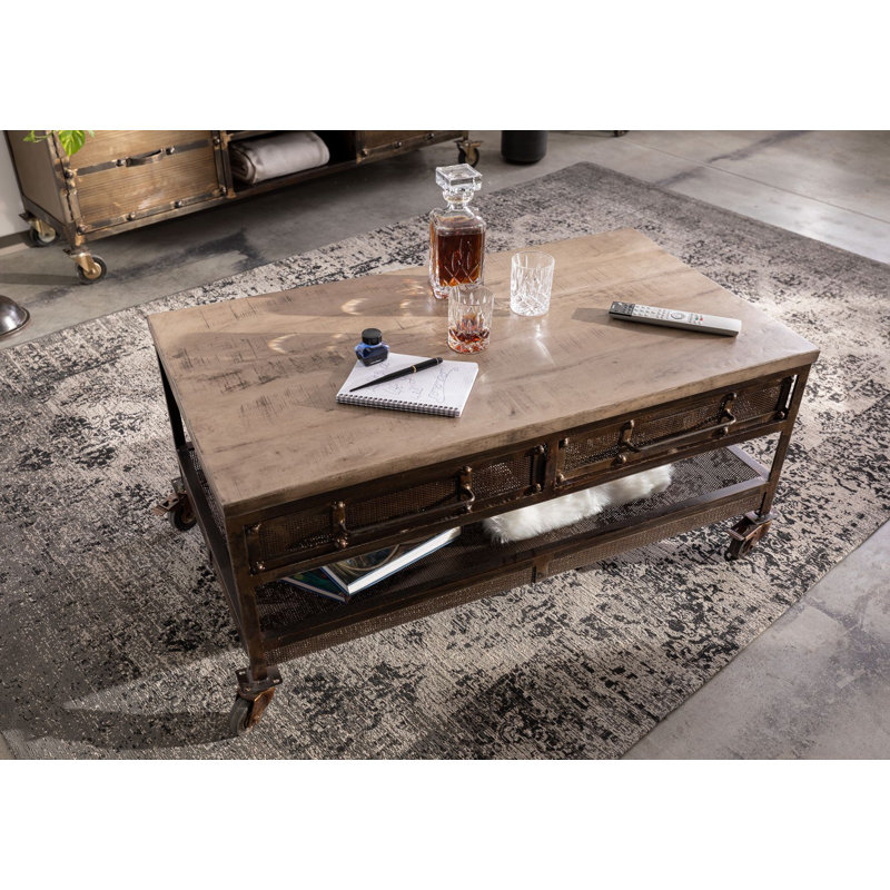 Heavy Industry Four Leg Coffee Table with Storage