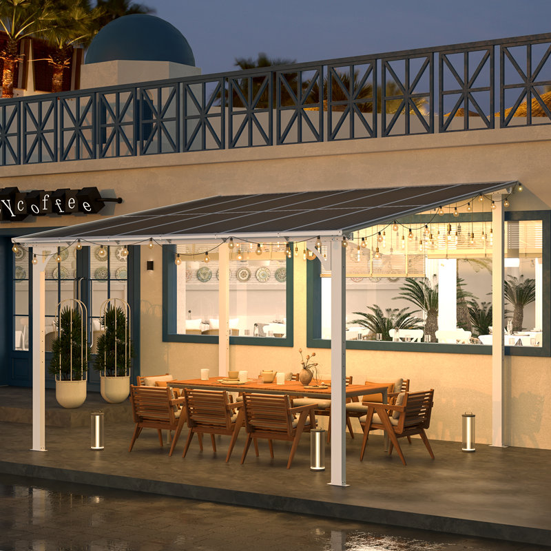 Mandalc Pergola with Canopy, 365.76cm x 304.8cm, White