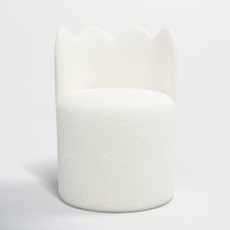 Wavy Back Dining Chair, Classic Snow Boucle