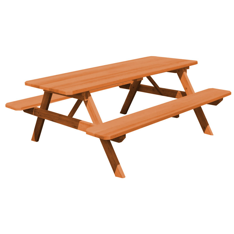 Table de pique-nique Amedee, Teinture cèdre, H 60 po x L 70 po x l 30 po