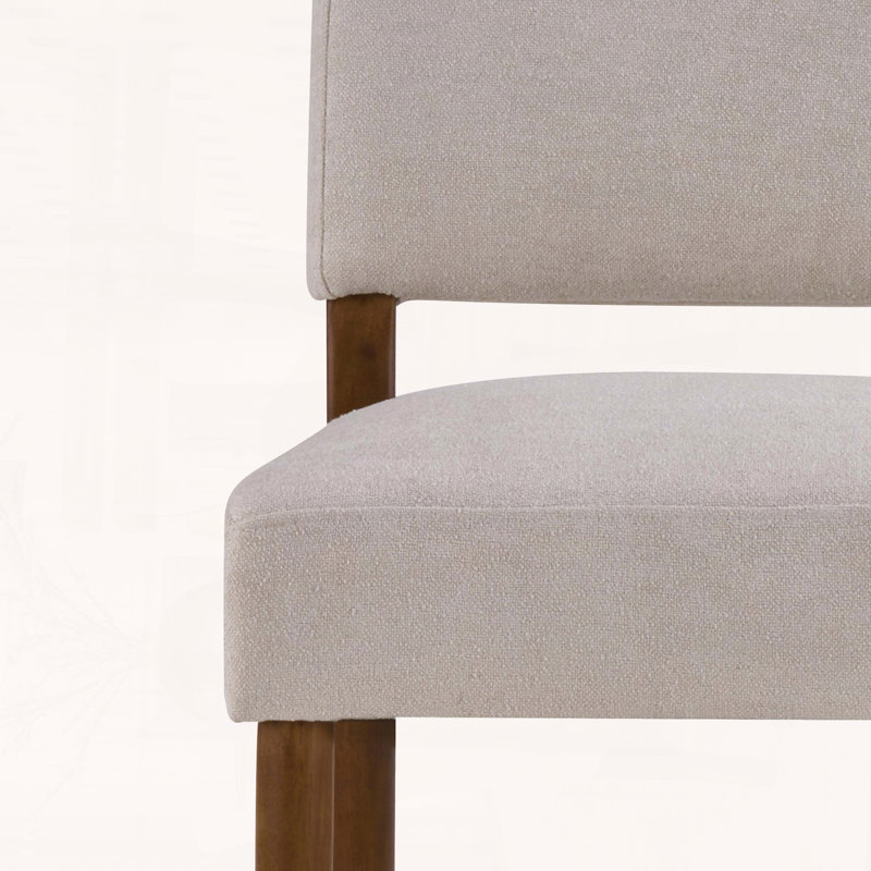 Tabouret de bar de 26 po de hauteur avec tissu gris clair et bois d'hévéa noyer, ensemble de 2, Gris clair