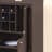 Wine Cabinet Red Cocoa With Two Doors Removeable Wine Bottle Rack Metal Wine Glass Racks Four Shelves
