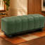 Banc de salle à manger rembourré vert moderne avec structure en bois robuste pour une assise intérieure confortable et polyvalente
