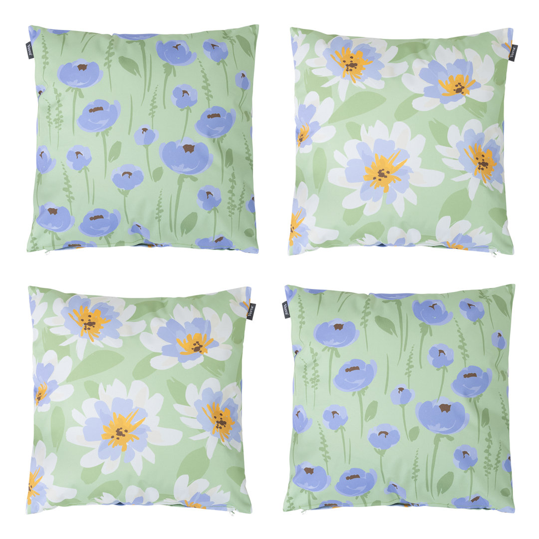 Indoor / Outdoor Floral Square Scatter Cushion with Filling