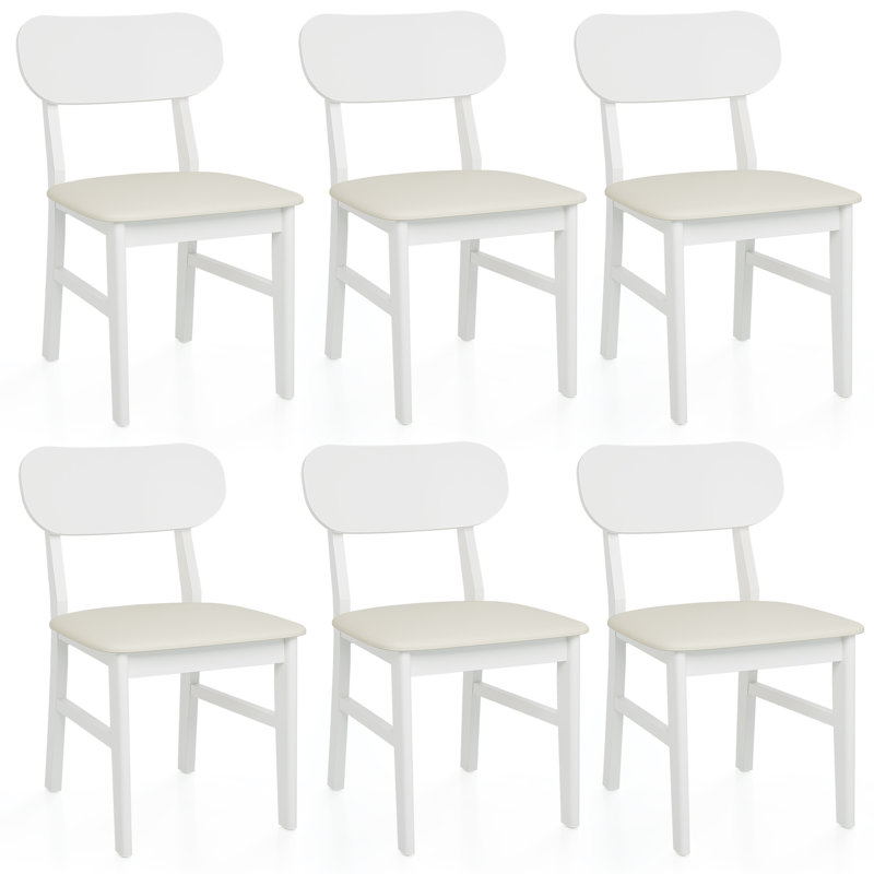 Ensemble de 6 chaises de salle à manger Englehart, Crème / Blanc
