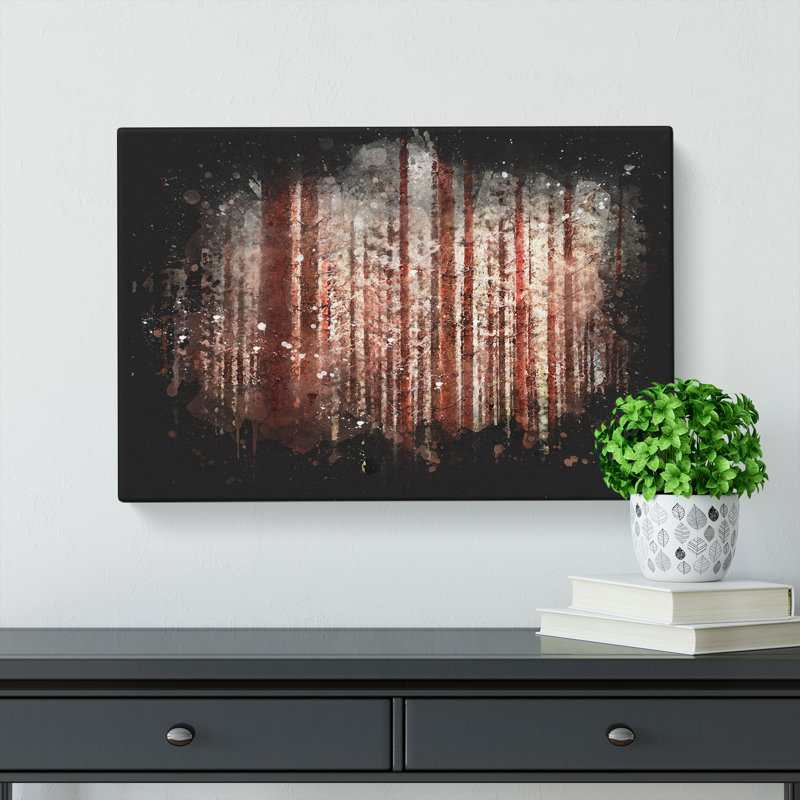 Red Forest In The Autumn - Wrapped Canvas, 60cm H x 91cm W x 3cm D