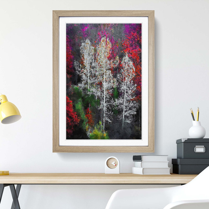Autumn Trees in Switzerland - Framed Print, Oak Framed, 63cm H x 45cm W x 2cm D