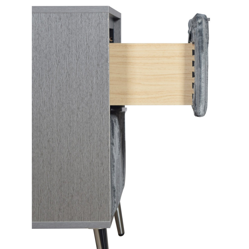 Table de chevet Kiersha, Gris