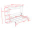 Lit escamotable en bois avec 3 tiroirs et tablettes ouvertes-525856548-525856545