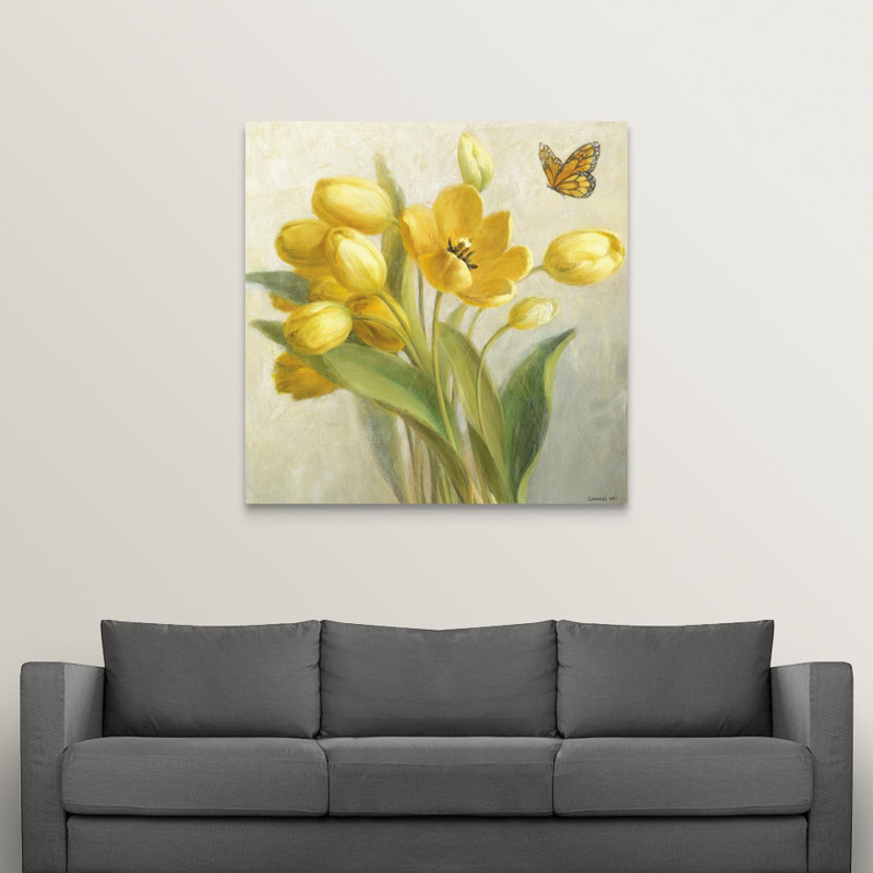 «Heldana Yellow French Tulips 'Danhui Nai, reproduction d'art, H 24 po x l 24 po x P 1,5 po, Toile
