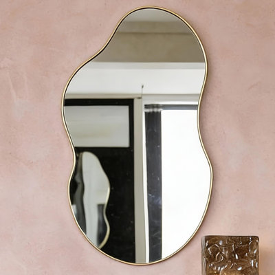 Asymmetrical Metal Framed Wall Accent Mirror