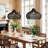 Latigo Rattan Pendant Light - 28" Black Dome Handwoven Adjustable Light Fixture For Kitchen Island or Dining Room in Modern and Farmhouse Style-1271592535